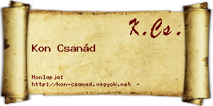 Kon Csanád névjegykártya